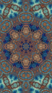 Luxury oriental tile seamless pattern. Colorful floral background. Mandala boho chic style.