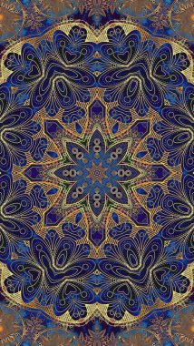 Luxury oriental tile seamless pattern. Colorful floral background. Mandala boho chic style.