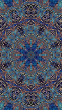 Luxury oriental tile seamless pattern. Colorful floral background. Mandala boho chic style.