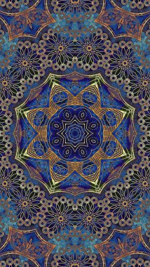 Luxury oriental tile seamless pattern. Colorful floral background. Mandala boho chic style.