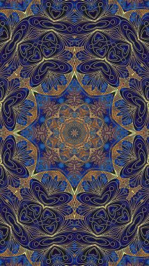 Luxury oriental tile seamless pattern. Colorful floral background. Mandala boho chic style.