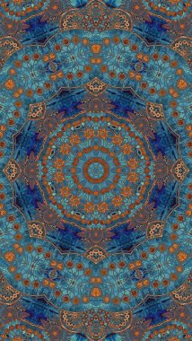 Luxury oriental tile seamless pattern. Colorful floral background. Mandala boho chic style.