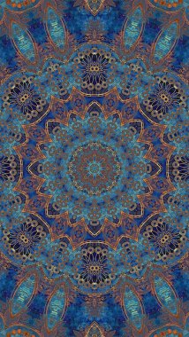 Luxury oriental tile seamless pattern. Colorful floral background. Mandala boho chic style.