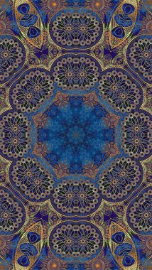 Luxury oriental tile seamless pattern. Colorful floral background. Mandala boho chic style.