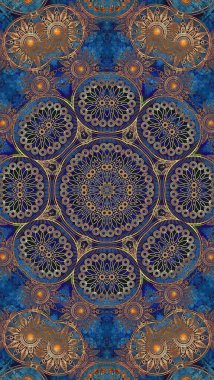 Luxury oriental tile seamless pattern. Colorful floral background. Mandala boho chic style.