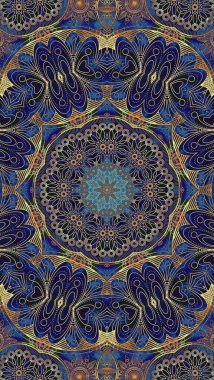 Luxury oriental tile seamless pattern. Colorful floral background. Mandala boho chic style.