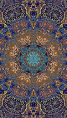 Luxury oriental tile seamless pattern. Colorful floral background. Mandala boho chic style.