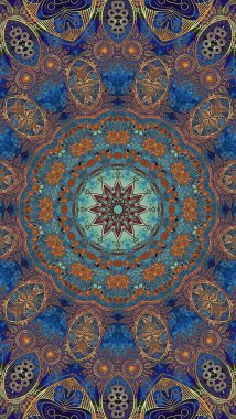 Luxury oriental tile seamless pattern. Colorful floral background. Mandala boho chic style.