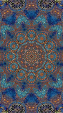 Luxury oriental tile seamless pattern. Colorful floral background. Mandala boho chic style.
