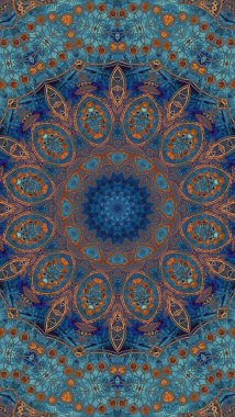 Luxury oriental tile seamless pattern. Colorful floral background. Mandala boho chic style.