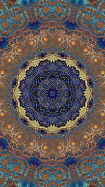 Luxury oriental tile seamless pattern. Colorful floral background. Mandala boho chic style.