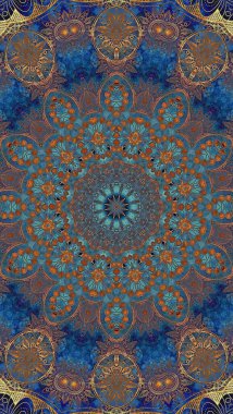 Luxury oriental tile seamless pattern. Colorful floral background. Mandala boho chic style.