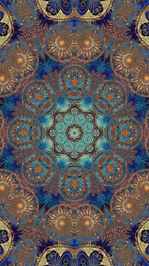 Luxury oriental tile seamless pattern. Colorful floral background. Mandala boho chic style.