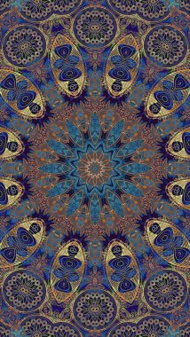 Luxury oriental tile seamless pattern. Colorful floral background. Mandala boho chic style.