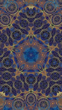 Luxury oriental tile seamless pattern. Colorful floral background. Mandala boho chic style.