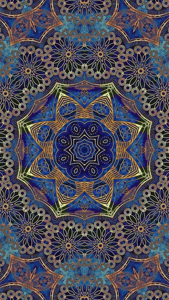 Luxury oriental tile seamless pattern. Colorful floral background. Mandala boho chic style.