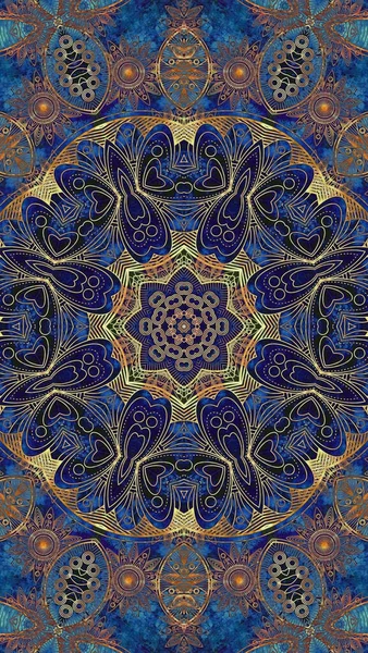 Luxury oriental tile seamless pattern. Colorful floral background. Mandala boho chic style.