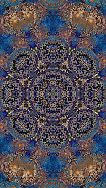 Luxury oriental tile seamless pattern. Colorful floral background. Mandala boho chic style.