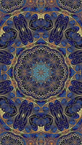 Luxury oriental tile seamless pattern. Colorful floral background. Mandala boho chic style.