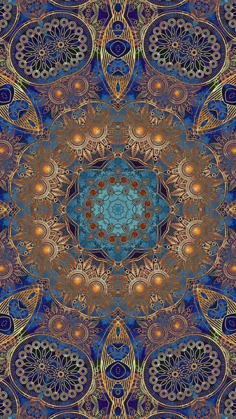 Luxury oriental tile seamless pattern. Colorful floral background. Mandala boho chic style.