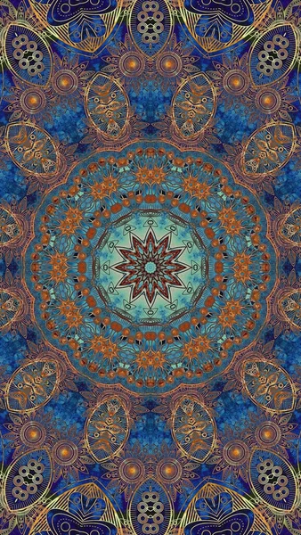 Luxury Oriental Tile Seamless Pattern Colorful Floral Background Mandala Boho — Zdjęcie stockowe