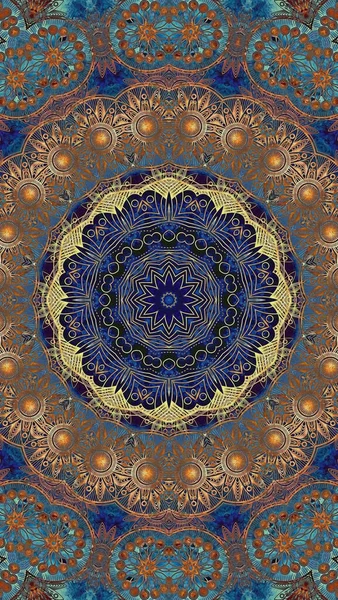 Luxury Oriental Tile Seamless Pattern Colorful Floral Background Mandala Boho — Zdjęcie stockowe