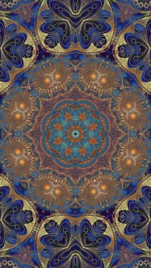 Luxury oriental tile seamless pattern. Colorful floral background. Mandala boho chic style.