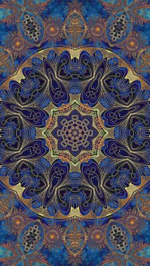 Luxury oriental tile seamless pattern. Colorful floral background. Mandala boho chic style.