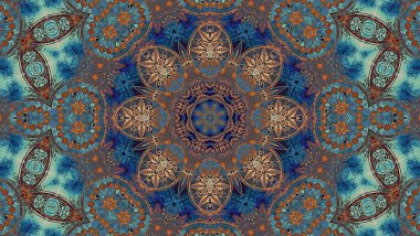 Luxury oriental tile seamless pattern. Colorful floral patchwork background. Mandala boho chic style. Rich flower ornament. Hexagon design elements. Portuguese moroccan motif. 