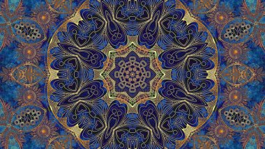 Luxury oriental tile seamless pattern. Colorful floral patchwork background. Mandala boho chic style. Rich flower ornament. Hexagon design elements. Portuguese moroccan motif. 