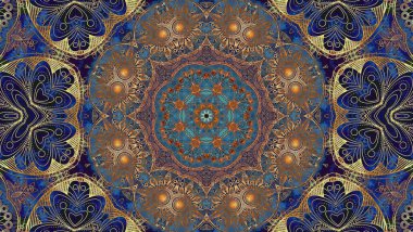 Luxury oriental tile seamless pattern. Colorful floral patchwork background. Mandala boho chic style. Rich flower ornament. Hexagon design elements. Portuguese moroccan motif. 