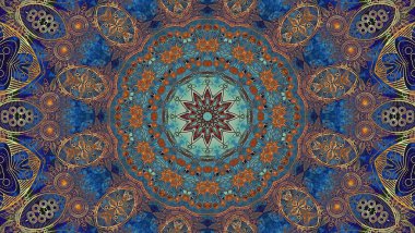 Luxury oriental tile seamless pattern. Colorful floral patchwork background. Mandala boho chic style. Rich flower ornament. Hexagon design elements. Portuguese moroccan motif. 