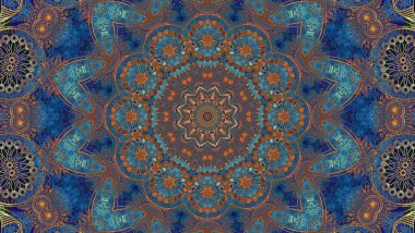 Luxury oriental tile seamless pattern. Colorful floral patchwork background. Mandala boho chic style. Rich flower ornament. Hexagon design elements. Portuguese moroccan motif. 