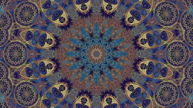 Luxury oriental tile seamless pattern. Colorful floral patchwork background. Mandala boho chic style. Rich flower ornament. Hexagon design elements. Portuguese moroccan motif. 