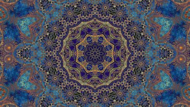 Luxury oriental tile seamless pattern. Colorful floral patchwork background. Mandala boho chic style. Rich flower ornament. Hexagon design elements. Portuguese moroccan motif. 