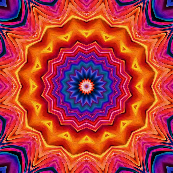 Magic fantasy fractal. Esoteric neon glowing geometric mandala. Kaleidoscopic background.