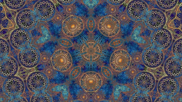 동양의 섬유가 패턴입니다 꽃무늬가 만달라 스타일이야 헥사곤 포르투갈의 모로코 모티프 — 스톡 사진