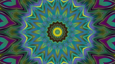 Abstract ancient geometric mystic background, colorful digital art painting and mandala graphic design.