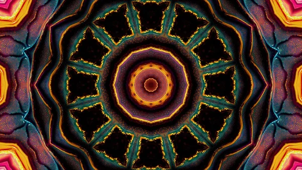 Abstract ancient geometric mystic background, colorful digital art painting and mandala graphic design.
