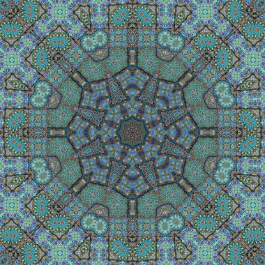 Mandala seamless pattern mandala art. Flower fantasy print. Psychedelic carnival poster.