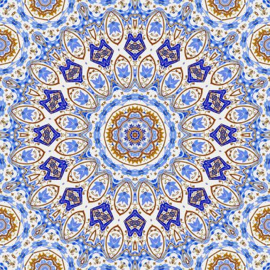 Mandala seamless pattern mandala art. Flower fantasy print. Psychedelic carnival poster.