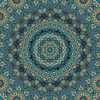 Mandala seamless pattern mandala art. Flower fantasy print. Psychedelic carnival poster.