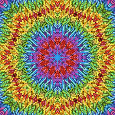 Mandala seamless pattern mandala art. Flower fantasy print. Psychedelic carnival poster.