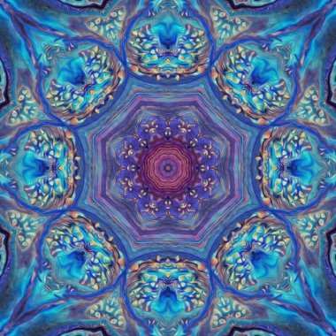 soyut mavi boyalı resim mandala Vishuddha çakra.