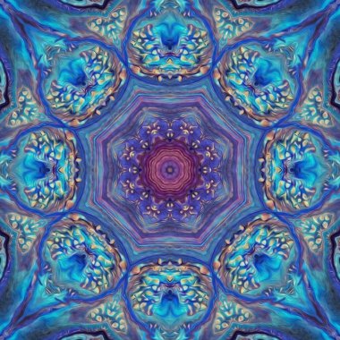 soyut mavi boyalı resim mandala Vishuddha çakra.