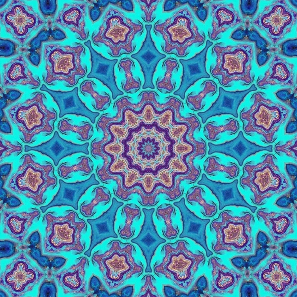 Mandala Seamless Pattern Mandala Art Flower Fantasy Print Psychedelic Carnival — Stok Foto