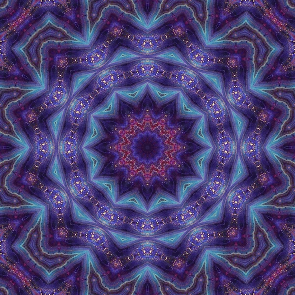 Mandala Seamless Pattern Mandala Art Flower Fantasy Print Psychedelic Carnival — 图库照片