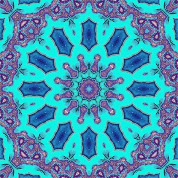 Mandala Seamless Pattern Mandala Art Flower Fantasy Print Psychedelic Carnival — Stock Photo, Image