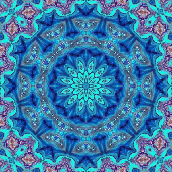 Mandala Seamless Pattern Mandala Art Flower Fantasy Print Psychedelic Carnival — Foto Stock