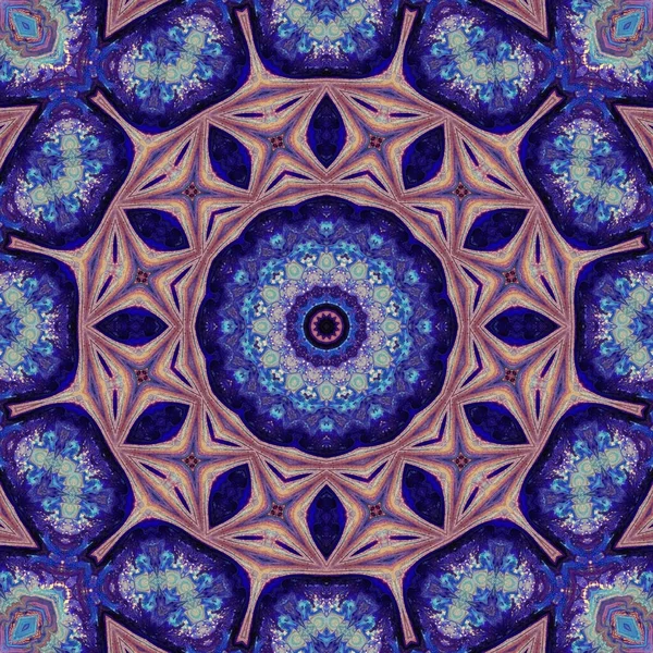 Mandala Seamless Pattern Mandala Art Flower Fantasy Print Psychedelic Carnival — 스톡 사진